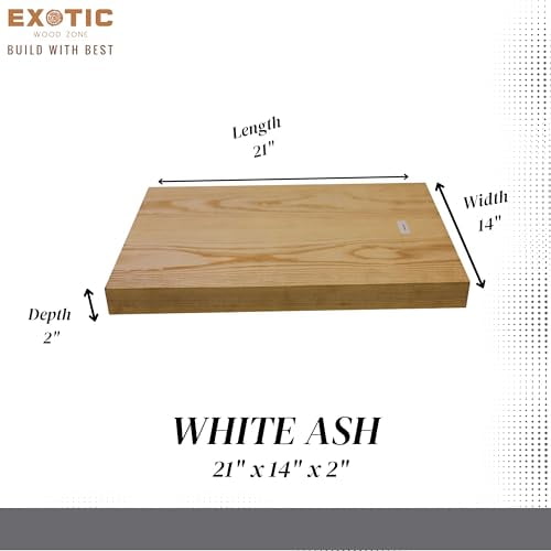 White Ash Bass Guitar Body Blank - 21x14x2 Inch, 3-Piece Glued Tonewood For Luthier Building