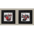 thumbnail image 1 of Exotic Zebra Print; Fun Popular Trendy Purse and High-Heel Set; Two 12x12in Black Framed Prints; Ready to hang! Black/White/Red, 1 of 1