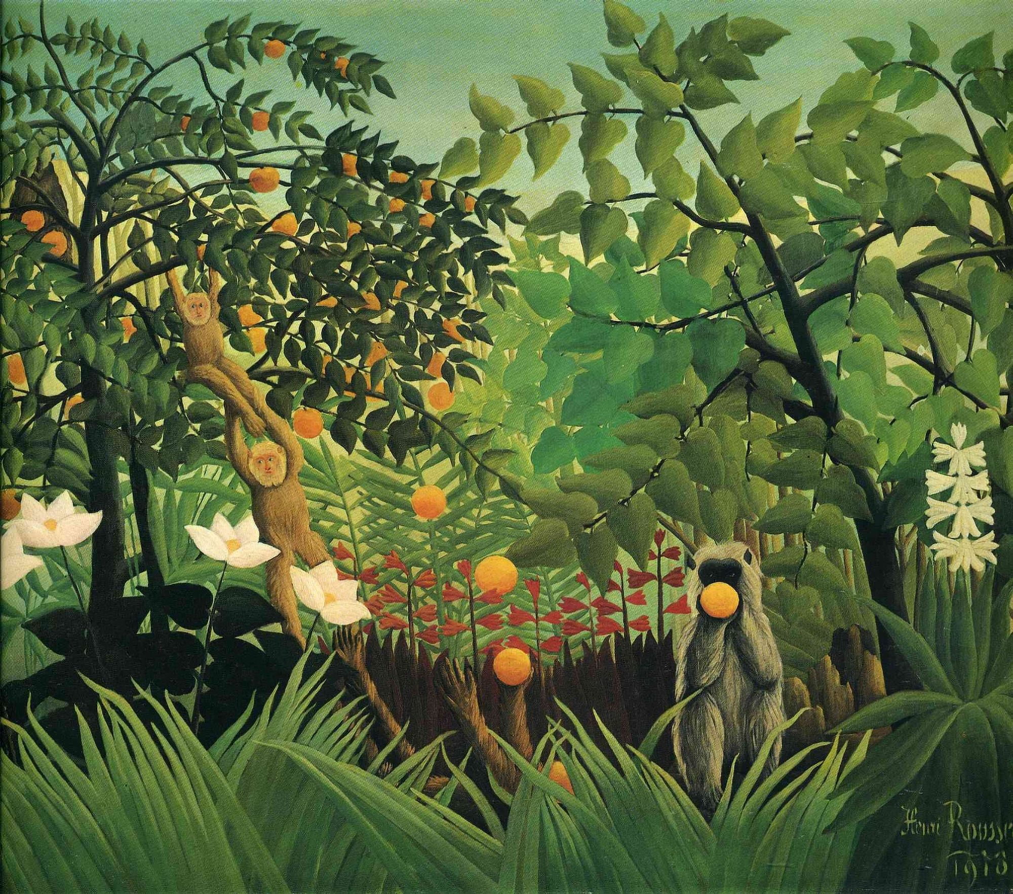 Exotic landscape 1910 Canvas Art - Henri Rousseau (18 x 24)