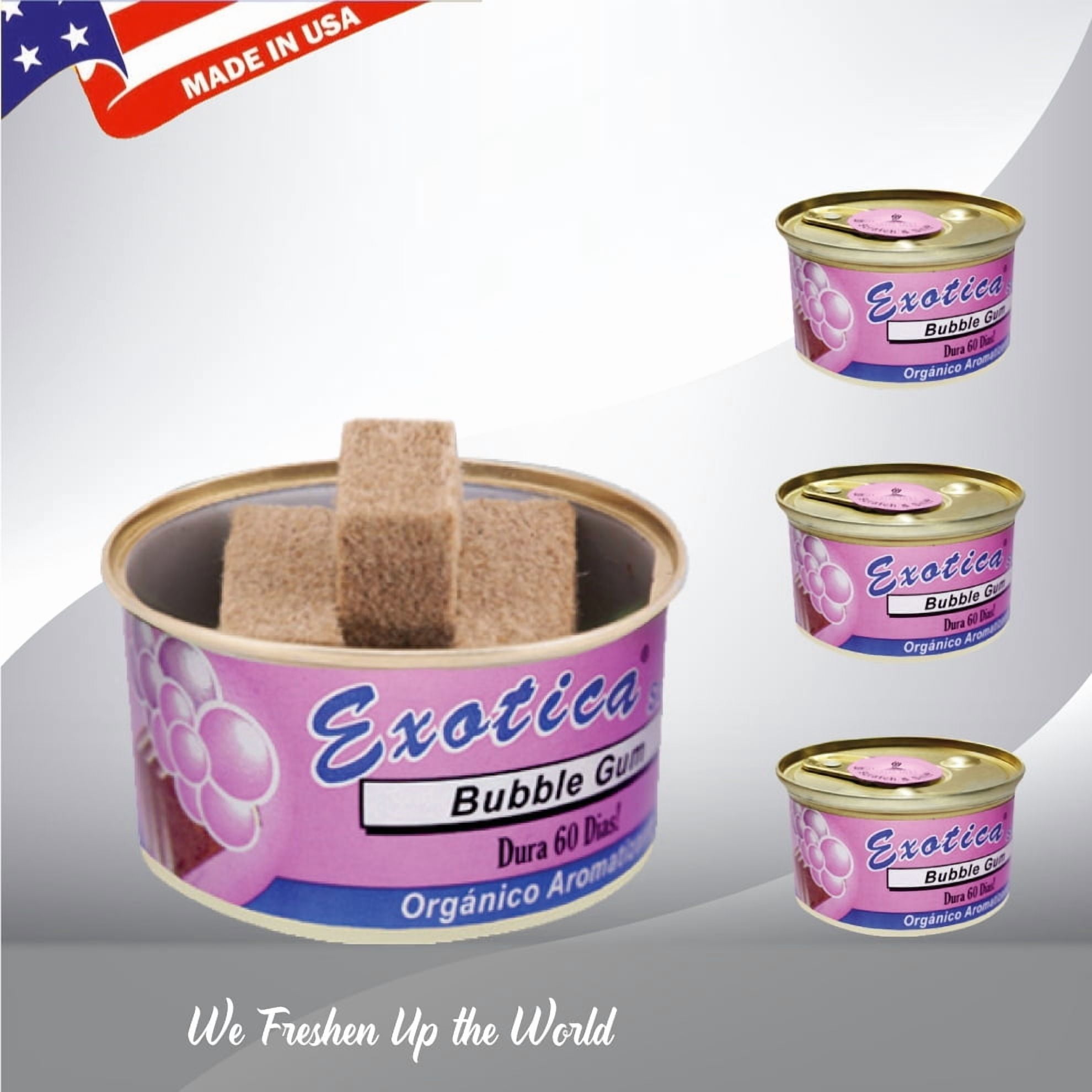 Exotica Car Air Freshener | Spill-proof Can | Organic | For Home & Auto | Long Lasting Freshness | (Pack of 12) (Bubble Gum)