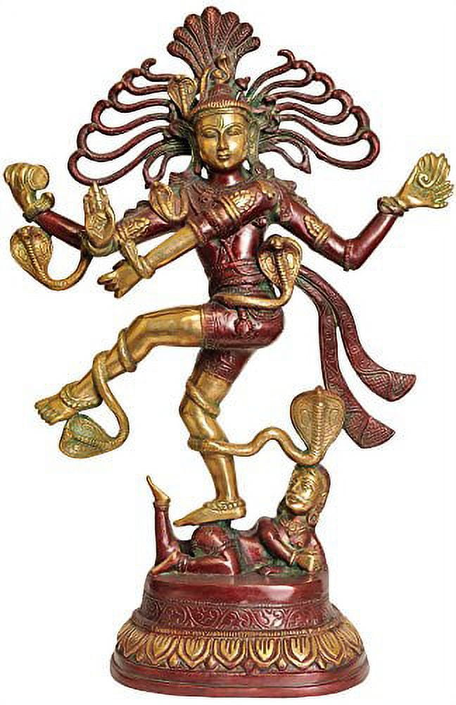 Exoticindia Lord Shiva As Nataraja Statue Red/Gold 