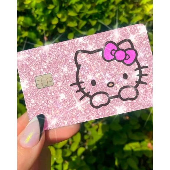 ExotixCard The Original Sticker Ultra Bling Debit - Credit Card Skin Shiny Removable Cover Especially Bright Back Information, Protecting - No Bubble, Slim, Waterproof Card Cover Pink Reflective