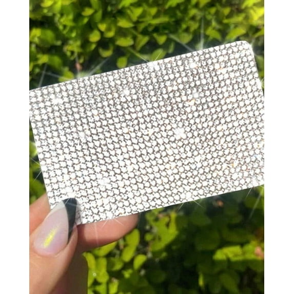 ExotixCard The Original Drill Rhinestone Reflective Sticker Ultra Bling Debit - Credit Card Skin Shiny Removable Cover Especially Bright Back Information, No Bubble, Use By TAP