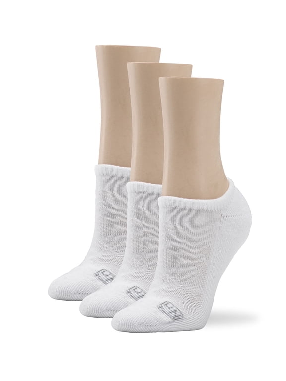 Women’s Polyester No-Show Socks, 3-Pair Pack, White, One Size