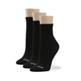 thumbnail image 1 of No nonsense Women's ExpanTech Recycled Polyester Quarter Top Socks 3 Pair Pack, Black, One Size, 1 of 1