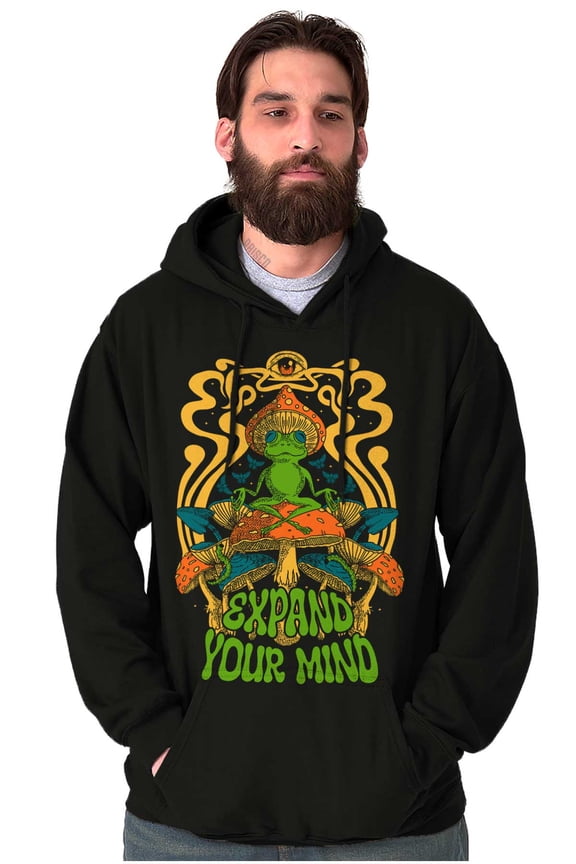 Expand Your Mind Zen Frog Mushroom Hoodie Sweatshirt Women Men Brisco Brands M