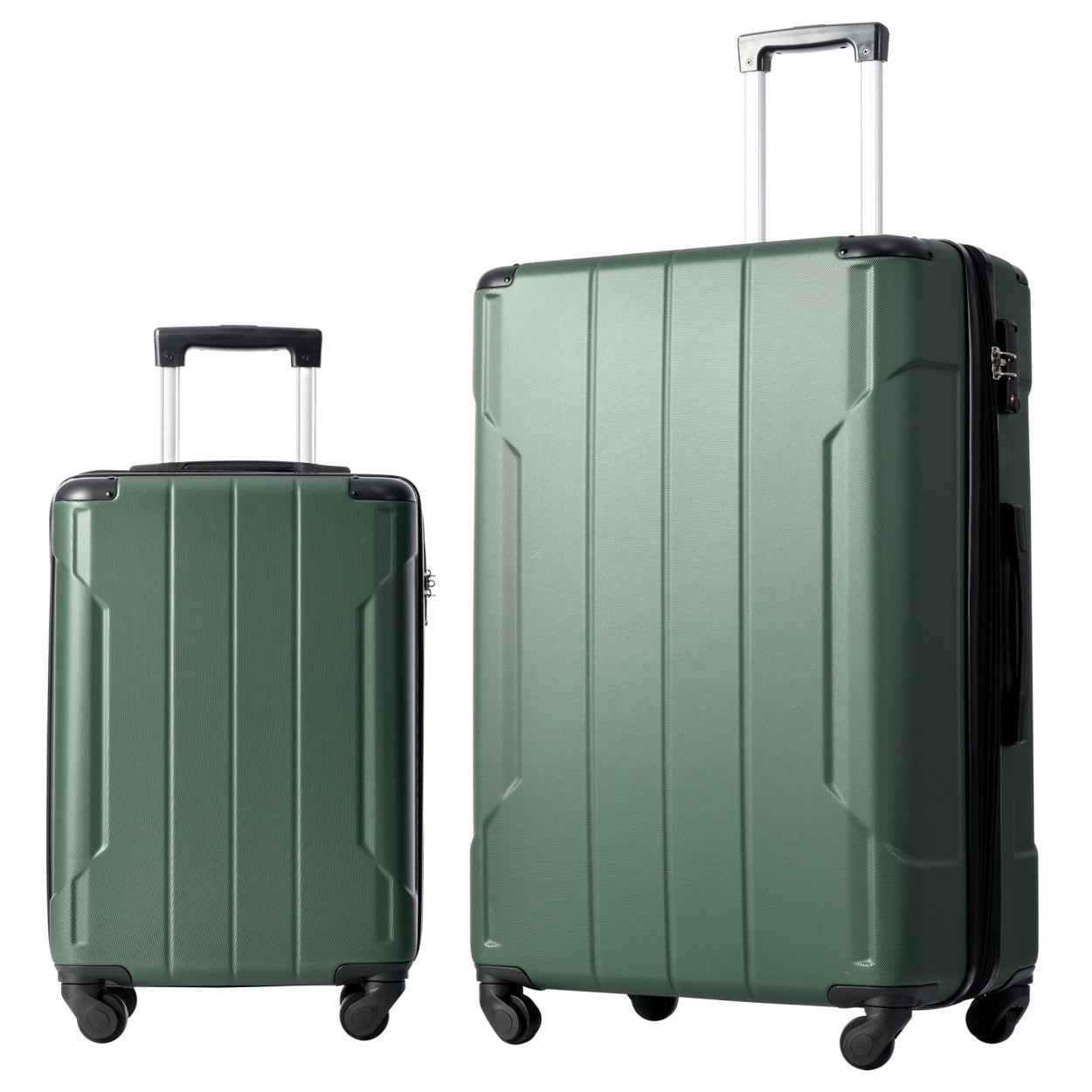Expandable 2 Piece ABS Hardside Luggage Sets, Suitcase Sets with TSA ...