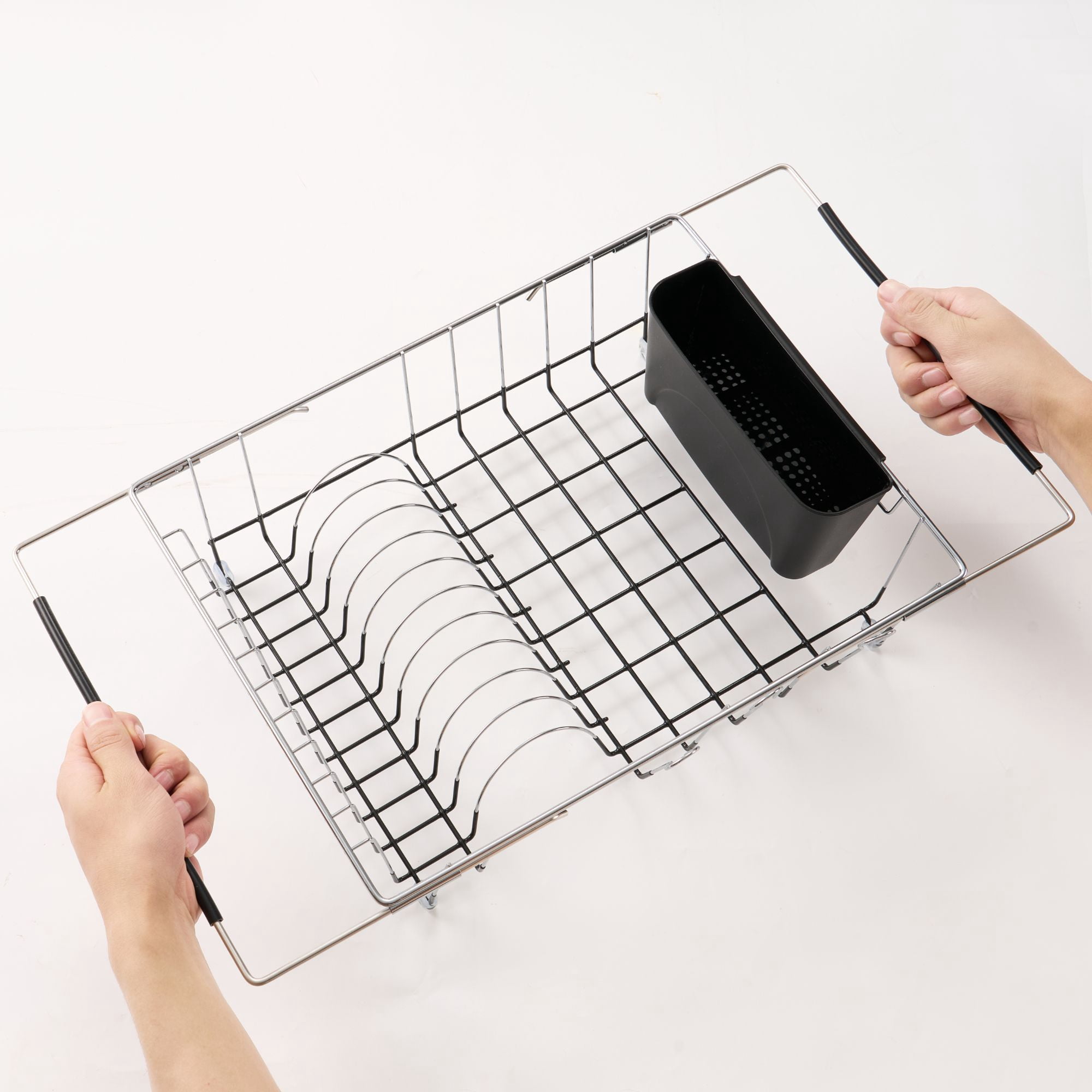 Expandable 2-Piece Over the Sink Space Saving Dish Drying Rack with ...