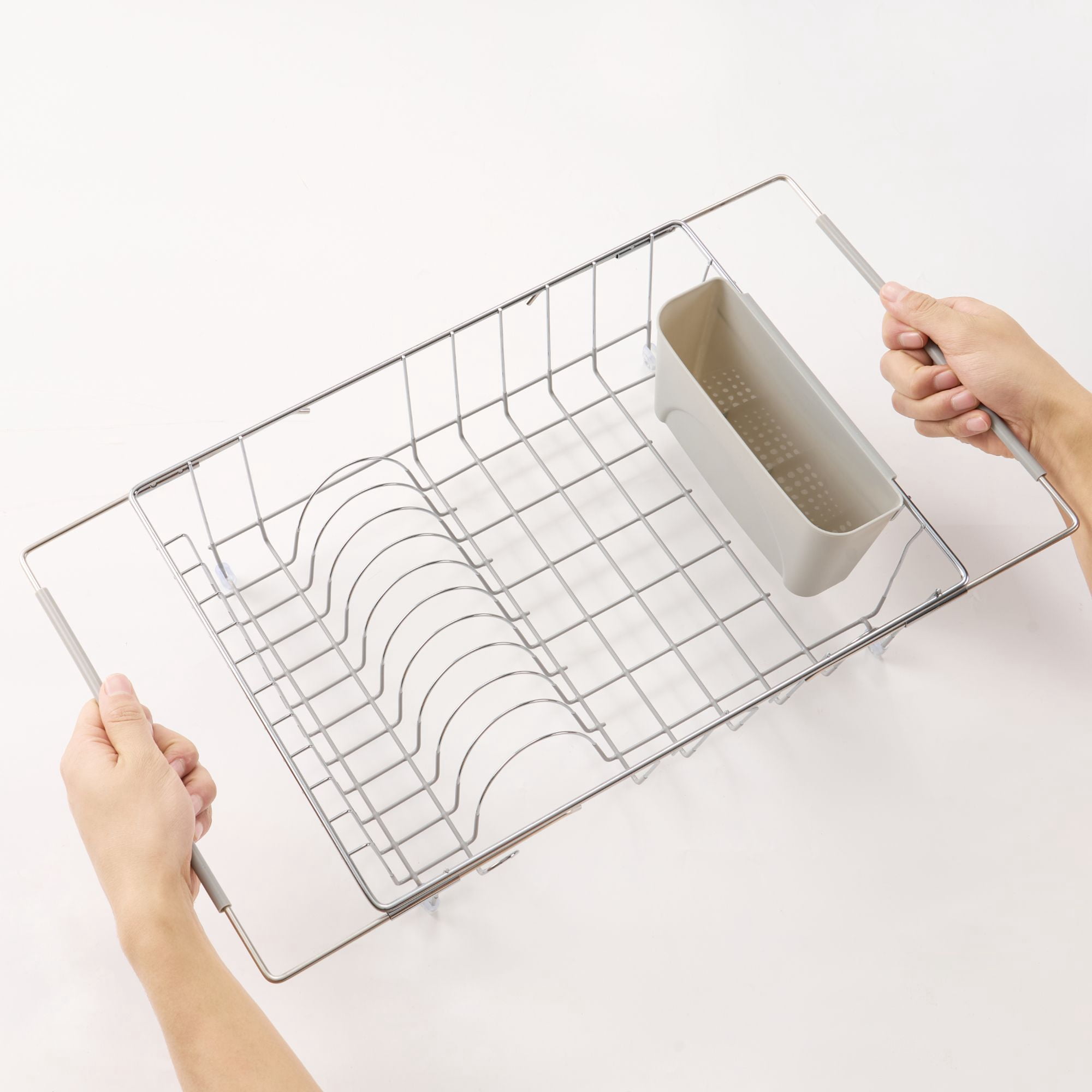 Expandable 2-Piece Over the Sink Space Saving Dish Drying Rack with ...