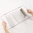 thumbnail image 1 of Expandable 2-Piece Over the Sink Space Saving Dish Drying Rack with Utensil Holder, Silver, 1 of 5