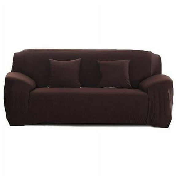 Expandable 3-seater sofa set with brown armrests, coffee shop living room, bedroom