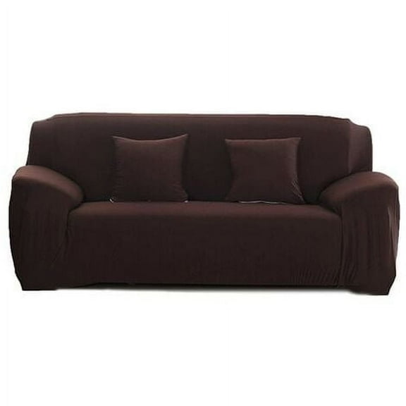 Expandable 3-seater sofa set with brown armrests, coffee shop living room, bedroom