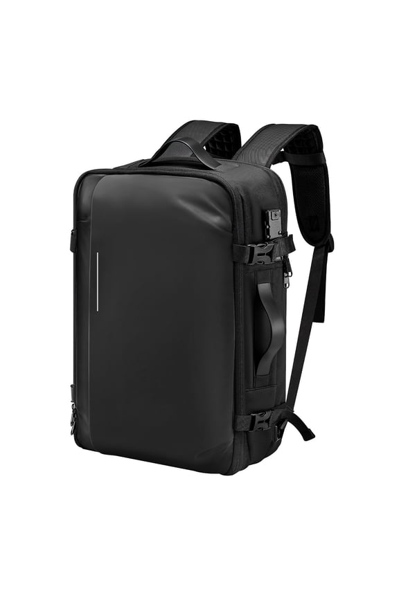 Expandable 65L Vacuum Travel Backpack with Pump TSA Lock Water Resistant Carry On Luggage Black