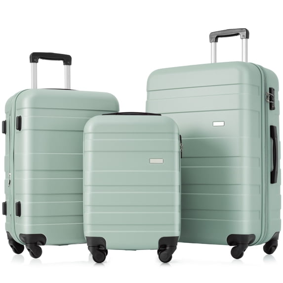 Luggage Set of 3, Hardside Carry on Suitcase Sets with Spinner Wheels & TSA lock, Portable Lightweight ABS Luggages for Travel, Business, 20'' 24'' 28''