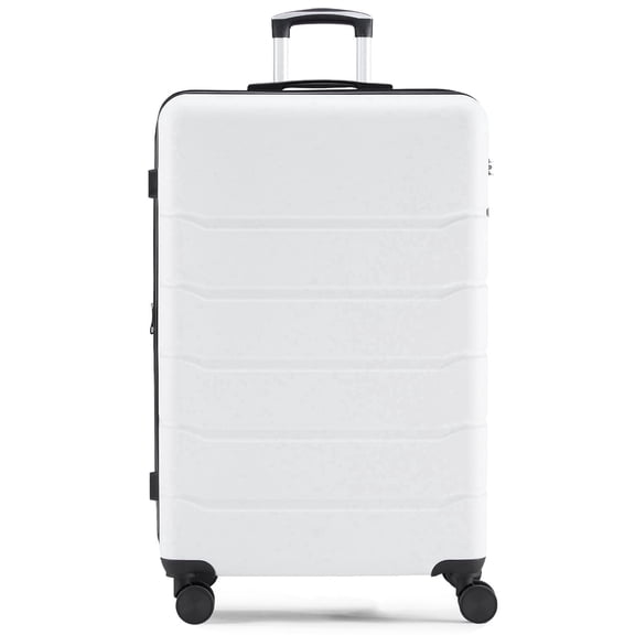 Taoset 28-Inch Expandable Hard Shell Luggage, ABS Suitcase with Dual Spinner Wheels, TSA Accepted Lock, Wet/Dry Compartments, Lightweight & Durable for Travel, White