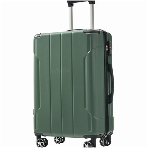 Expandable ABS Hardshell Suitcase, 24" Green Check-In Luggage with TSA Lock & Double Wheels