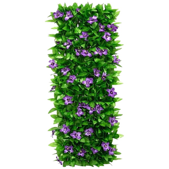 Expandable Artificial Ivy Privacy Fence, Faux Ivy Vine Trellis Screen Panel, Green Simulated Flower Leaf Barrier for Balcony Patio Courtyard Outdoor Sight Block Decoration, 1 Piece,Green