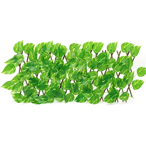 Expandable Artificial Privacy Screen Fence Simulation Retractable Fence Panel with Faux Leaves Decorative Nature Wood Trellis Fence Greenery Wall