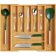 thumbnail image 1 of Expandable Bamboo Kitchen Drawer Organizer for Cutlery and Utensils, Adjustable Bamboo Wood Cutlery Tray in Drawer for Flatware and Silverware in Kitchen, (Natural), 1 of 10