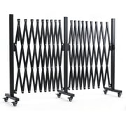 Expandable Barricade,17FT Expandable Barricade, Portable Folding Barricade Gate with Locking Casters,BLACK