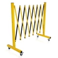 thumbnail image 1 of Expandable Barricade with Wheels 11.5 Feet Long Retractable Metal Traffic Gate Portable Security Barrier Yellow Black, 1 of 7