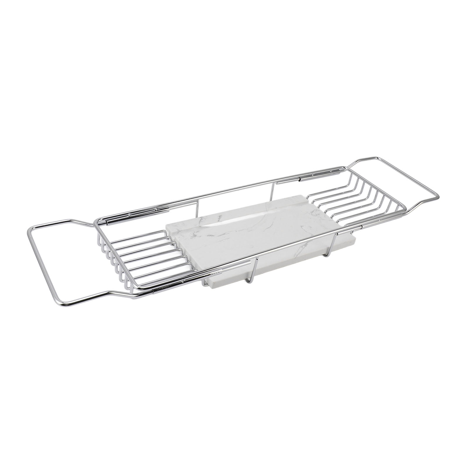 Expandable Bathtub Tray, Metal Marble Bathtub Caddy Tray, Bathtub Rack