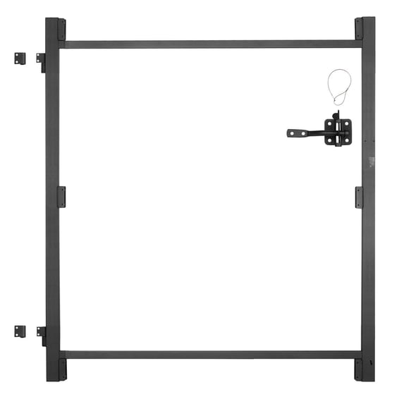 Black Metal Fence Gate Kit, Fits 40-72 Inch Gaps & 4-5 Ft Tall Fences, Durable & Sturdy