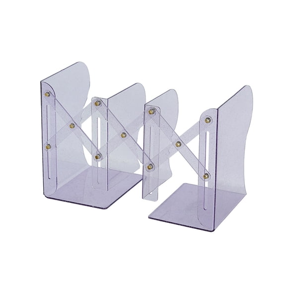 Expandable Bookends, Clear Book Stand for Desk, Adjustable Book Holder Foldable Desktop Book Organizer for Students, Home Office Study Supplies Storage, Book Shelf Divider for Notebooks and Texts