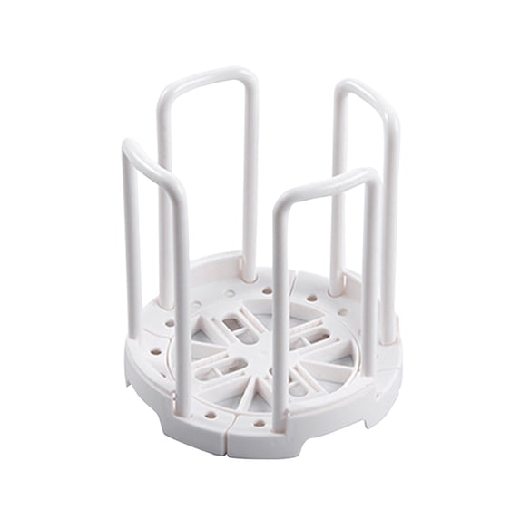 Expandable Bowl Stacking Rack | Retractable Kitchen Storage Organizer for Bowls & Plates | White Dish Drainer | Holds 4-6 Items | 15 x 14.5 cm