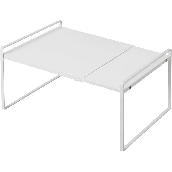Expandable Cabinet Shelf Organizer Riser for Kitchen Pantry Cupboard Under Sink Countertop Home Storage Organization Rack Space Saver Freestanding Heavy Duty Nonslip Stackable White X Large