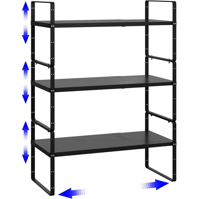 Expandable Shelf Organizer, Stackable Kitchen Pantry Counter