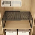 thumbnail image 1 of Expandable Cabinet Storage Shelf | Stackable Metal Organizer Rack | Adjustable 12.2x10.6x10.6-15in | Black White Space-Saving Kitchen Bathroom Pantry Countertop, 1 of 6