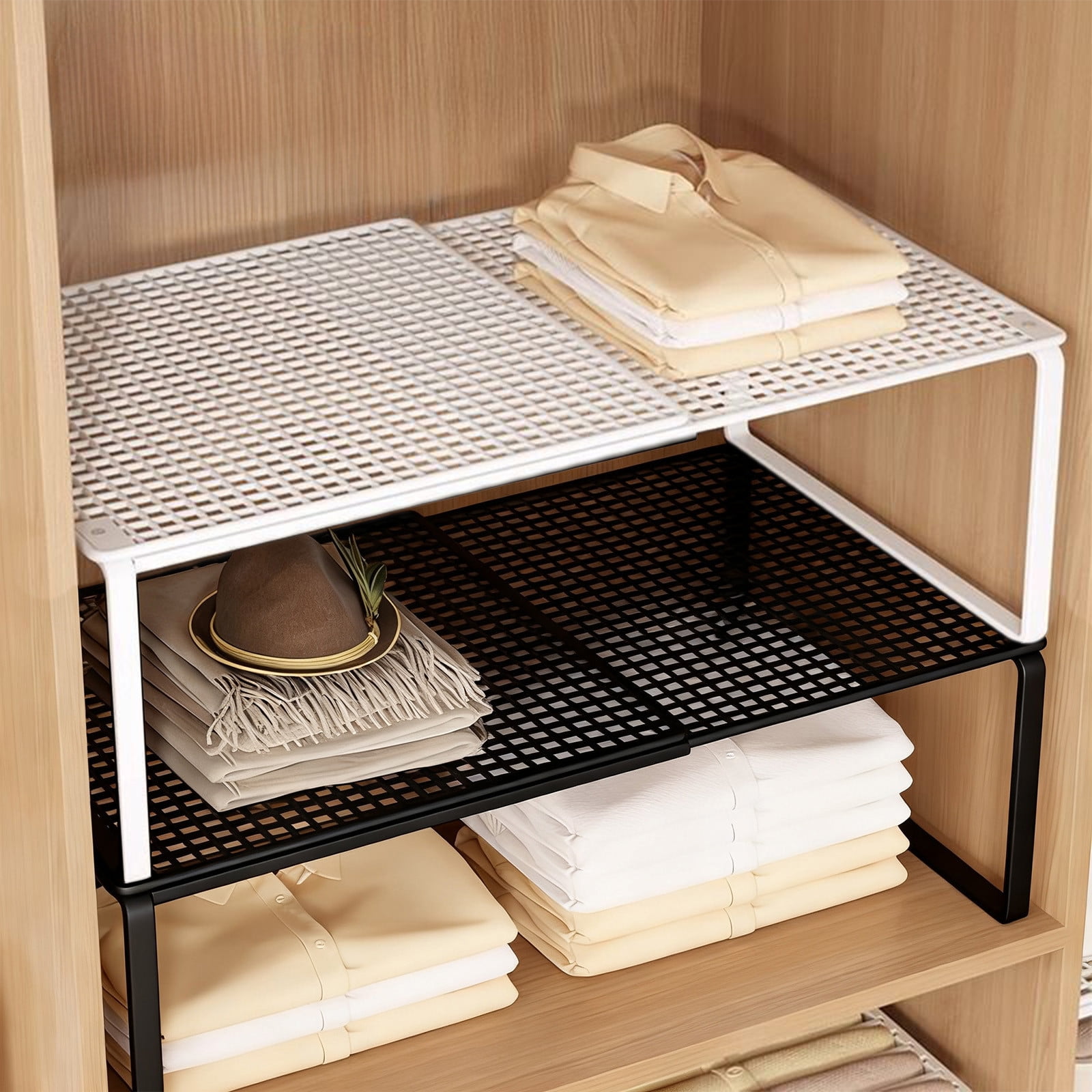 Expandable Cabinet Storage Shelf, Stackable Organizer Rack,12x11x15in ...