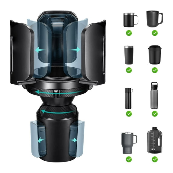 SPEEDWOW Car Cup Holder Expander, Adjustable Car Cup Holder Fits for 2.5"-5.5" Water Bottles, Coffee Mugs, Cans