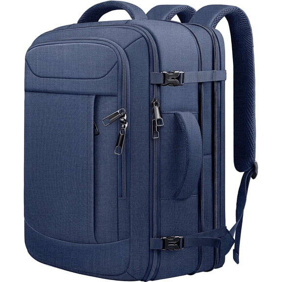Expandable Carry Backpack 40L-50L, Large Travel Weekender Bag with Wet Pocket, Anti- TSA 18 Inch Laptop Rucksack for Men Women Flight Approved Business, Blue