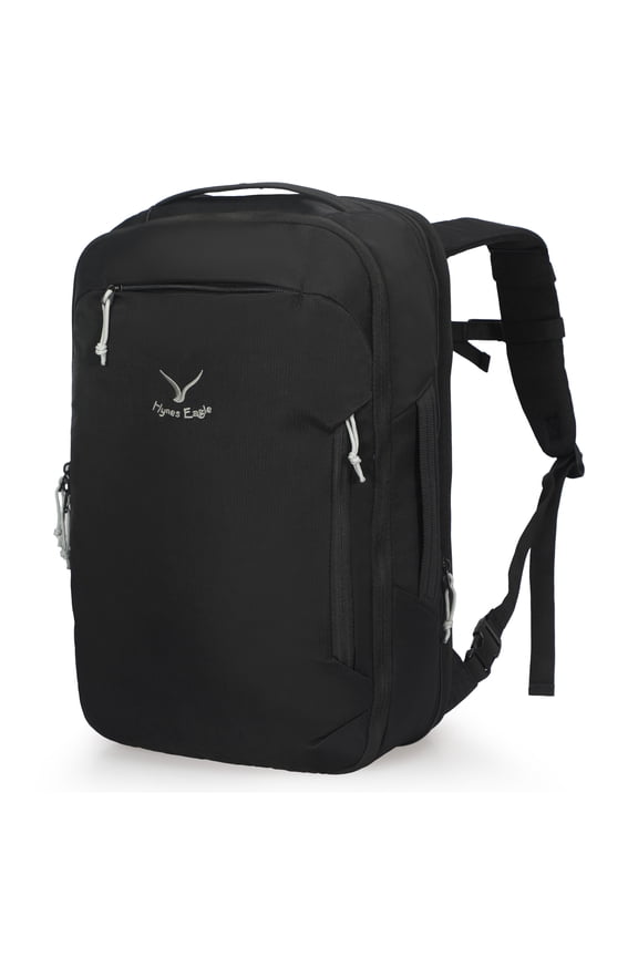 Expandable Carry-On Travel Backpack (40L) – Hynes Eagle – Black
