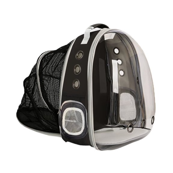 Expandable Cat Backpack Carrier, Transparent Bubble Back Extension Pet Carrier for Kittens & Small Dogs Up to 12 Lbs