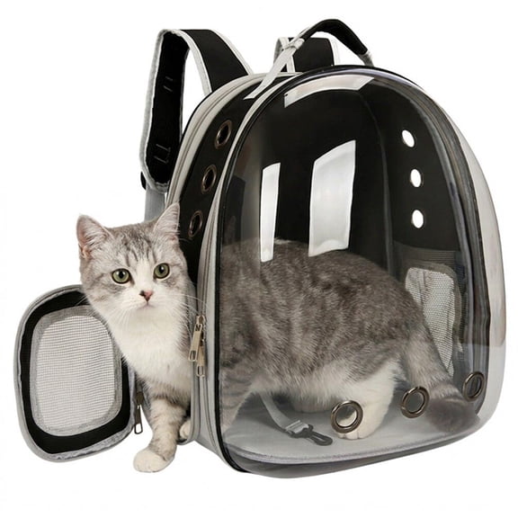 Expandable Cat Backpack Carrier, Transparent Bubble Back Extension Pet Carrier for Kittens & Small Dogs Up to 12 Lbs