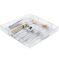 thumbnail image 1 of Acrylic Kitchen Drawer Organizer, Expandable Silverware Holder, Utensil & Cutlery Tray with Knife Storage, Flatware Utensils Holder, 7 to 9-Compartment Kitchen Drawer Organizer for Spoon, 1 of 6