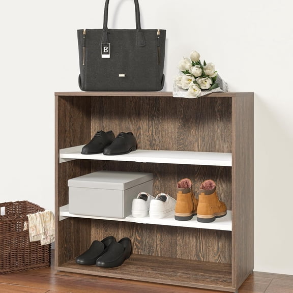 Expandable Closet Shelf Organizer, Adjustable Storage Shelving Rack for Cabinet Pantry Wardrobe, White, Large