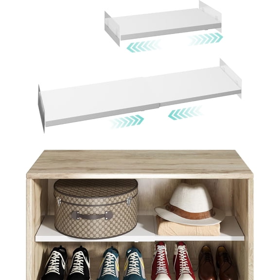Expandable Closet Tension Shelves Organizer, Heavy-Duty Metal, Adjustable Locker Shelf, For Closets Wardrobe Pantry Cupboard Kitchen Laundry