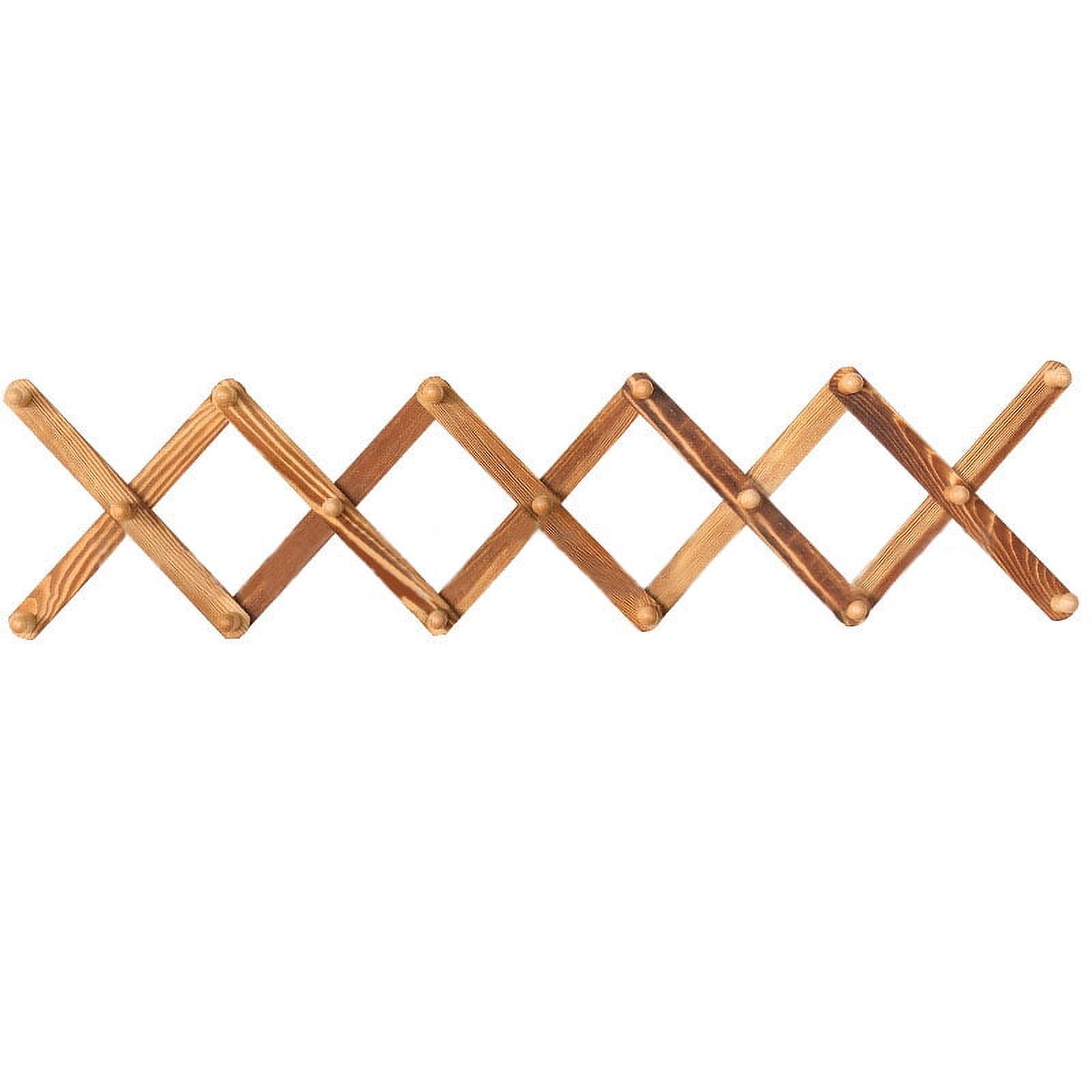 Expandable Coat Rack Hanger Wooden Accordion Wall Mounted Retro Wood