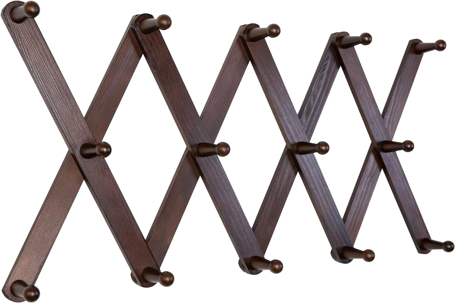 Expandable Coat Rack Hanger Wooden Accordion Wall Mounted Retro Wood