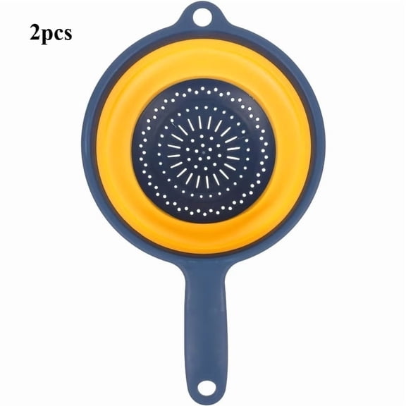 Expandable Collapsible Colander with Handle, Foldable Kitchen Drain Basket for Fruits Vegetables