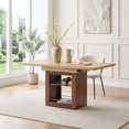 thumbnail image 1 of Expandable Dining Table with Storage - 59" to 71" Walnut Finish, Seats 4-8, 1 of 10