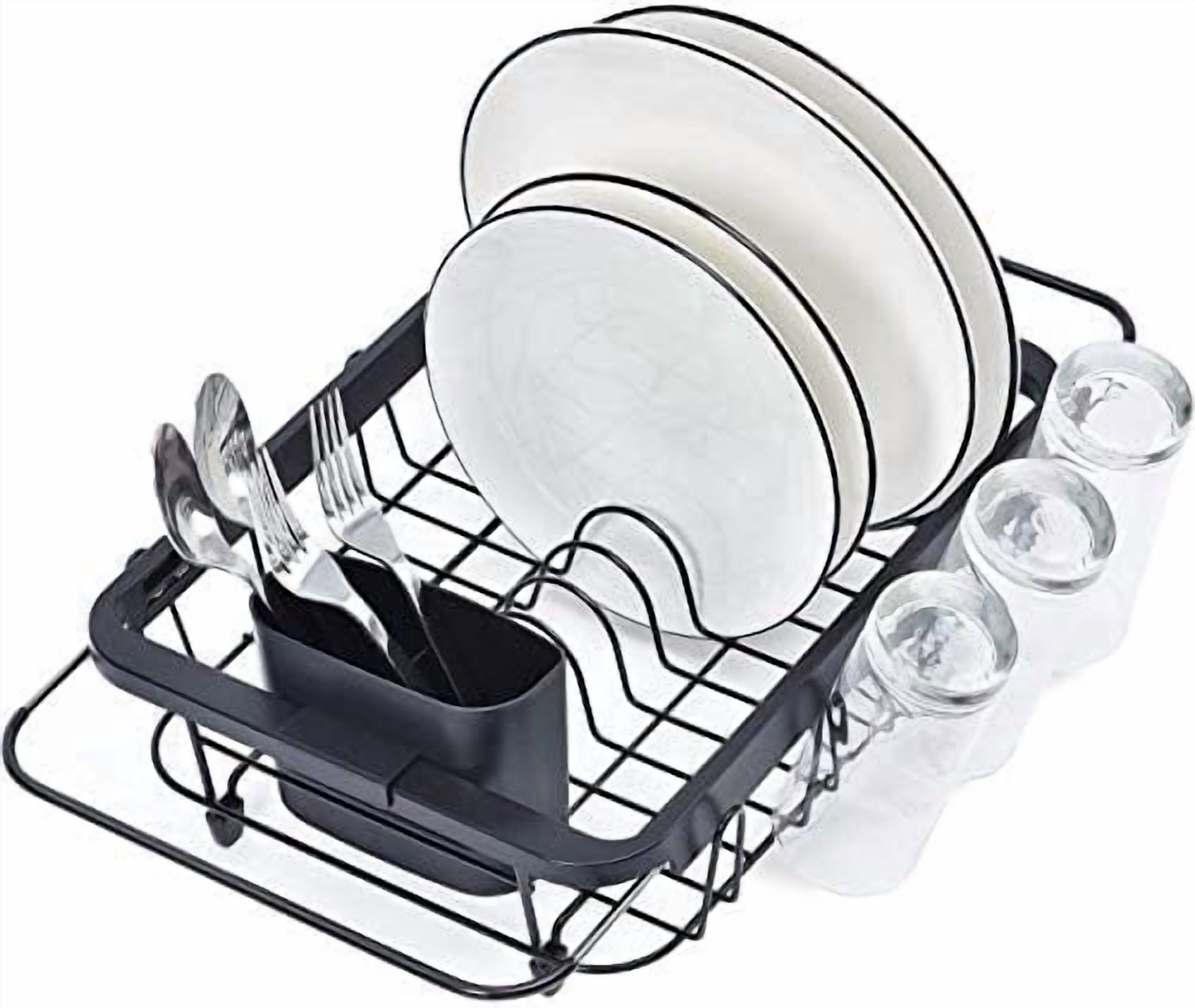 Expandable Dish Drying Rack Over The Sink Adjustable Dish Rack in Sink Or On Counter Dish Drainer with Utensil Holder Rustproof for Kitchen