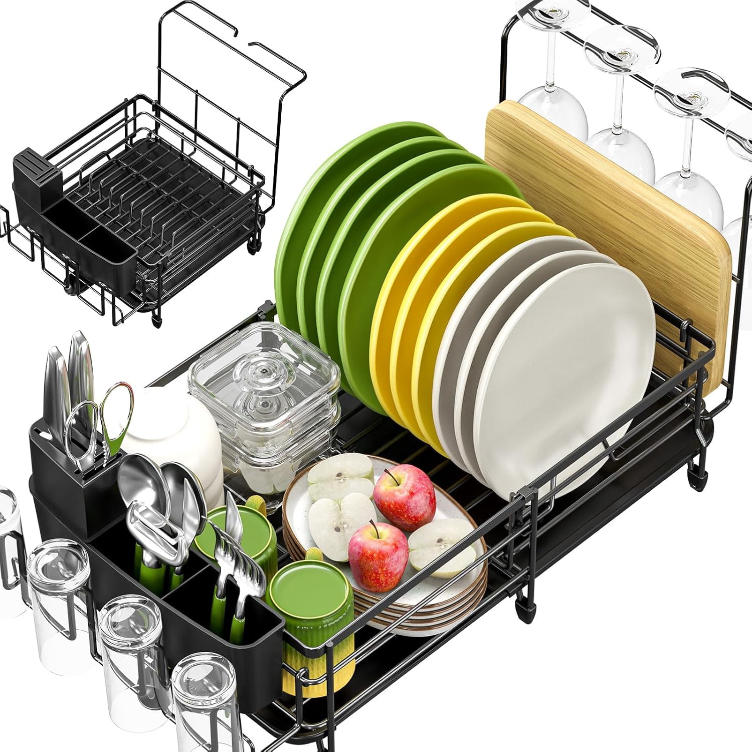 Expandable Dish Drying Rack for Kitchen Counter, Adjustable Dish Rack ...