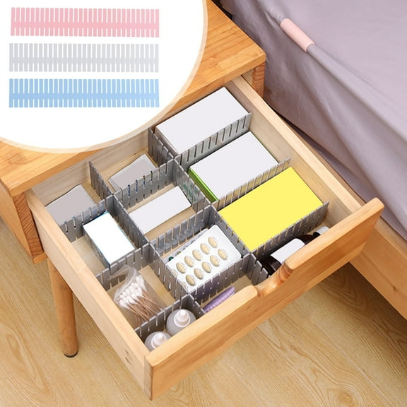 Expandable Drawer Divider Partition Board Organizer | Flexible Plastic Storage Solution for Clothing, Office & Makeup | Stackable Design | Cut-to-Fit | 4 Pack | 18.5"x2.76"
