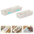 thumbnail image 1 of Expandable Drawer Divider Set (Adjustable Shelf Organizer, Dresser Compartment), Narrow, Narrow Adjustable Drawer Organizer, 2Pc, Expandable Sliding Storage For Wardrobe, Meiiso, 1 of 9