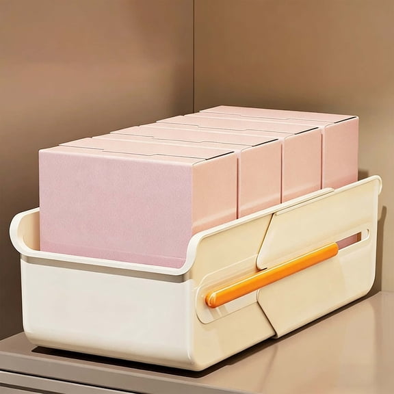 Expandable Drawer Organizer Box, Large Capacity Clear Plastic Storage Box with Compartments, Stackable Home Storage Basket, 1-Pack, 22x14x10cm